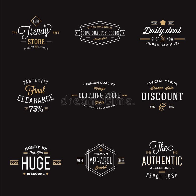 Retro Typography Abstract Vector Discount and Sale