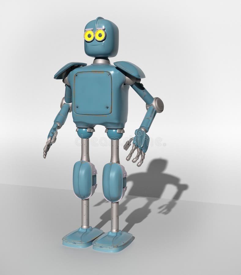 Retro uitstekende robot; op een witte achtergrond royalty-vrije illustratie Retro uitstekende robot; op een witte achtergrond royalty-vrije illustratie