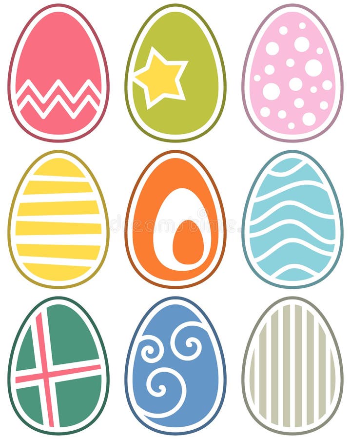 Retro uova di Pasqua Impostate royalty illustrazione gratis