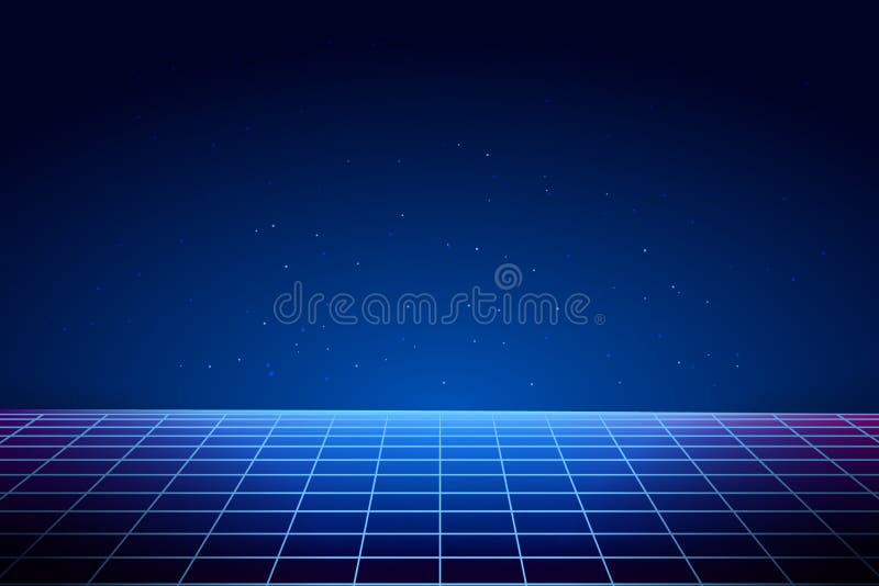 Retro Vaporwave Background. Cyberpunk Laser Grid in 80s Style. Abstract  Futuristic Landscape. Vector Illustration. Stock Vector - Illustration of  blue, gradient: 170490479