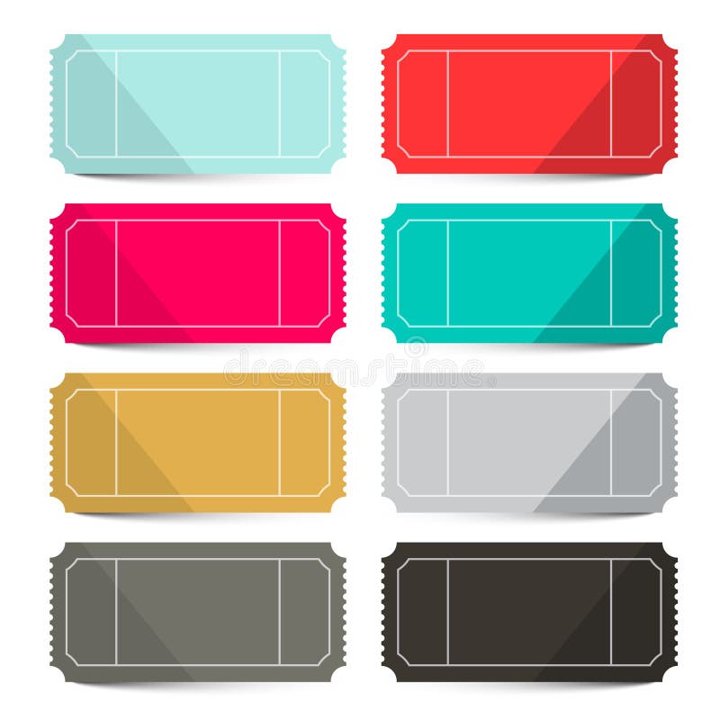 Retro Vector Empty Tickets Set vector illustration