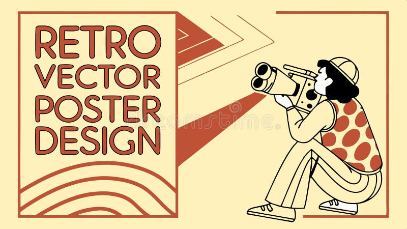 Retro vector poster design, vintage style graphic template, Vector Design, Generative AI royalty free illustration
