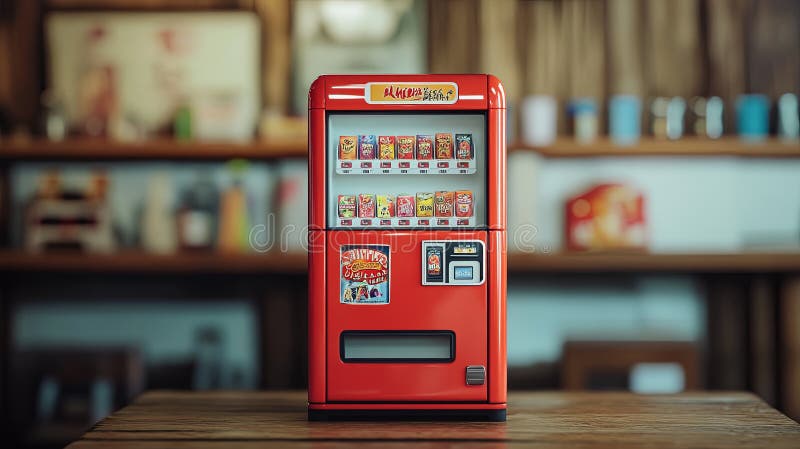 Retro vending machine for mini toys and accessories. stock photos