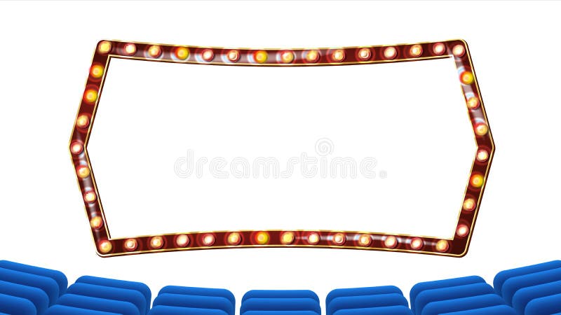 Retro vettore del cinema La tenda del teatro, incornicia le lampadine Tessile di seta blu Retro insegna leggera brillante Blocco illustrazione vettoriale Retro vettore del cinema La tenda del teatro, incornicia le lampadine Tessile di seta blu Retro insegna leggera brillante Blocco illustrazione vettoriale