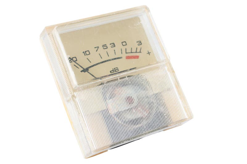 Retro vintage ancient recording level meter royalty free stock photo