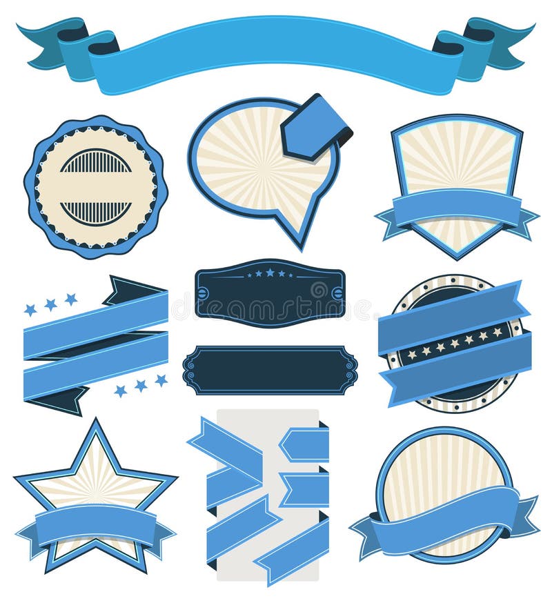 Retro Vintage Badge, Label and Banner Set