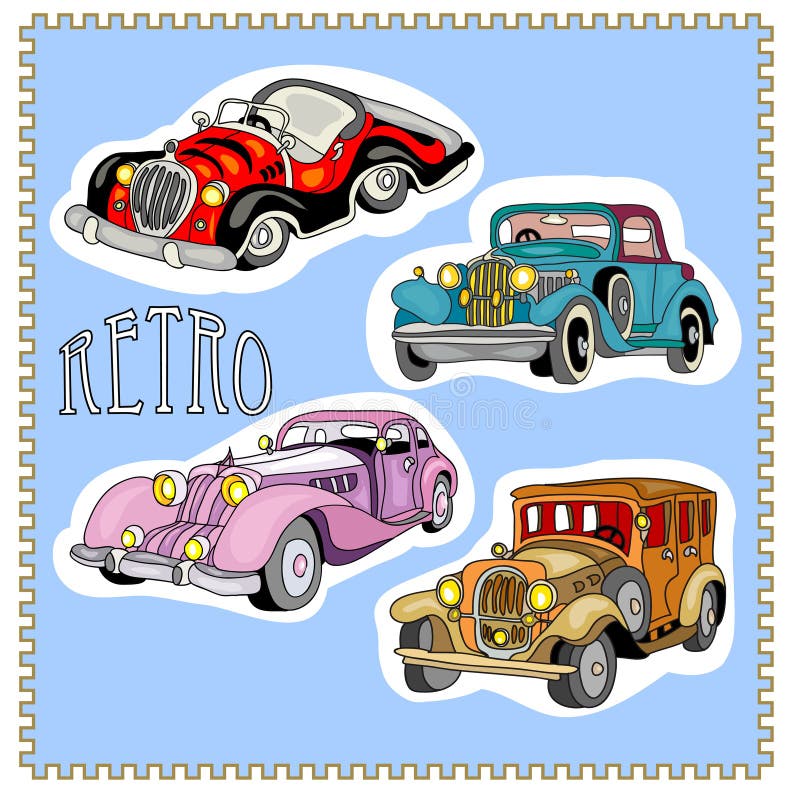 Cars stickers stock illustration. Illustration of cartoon 22992554