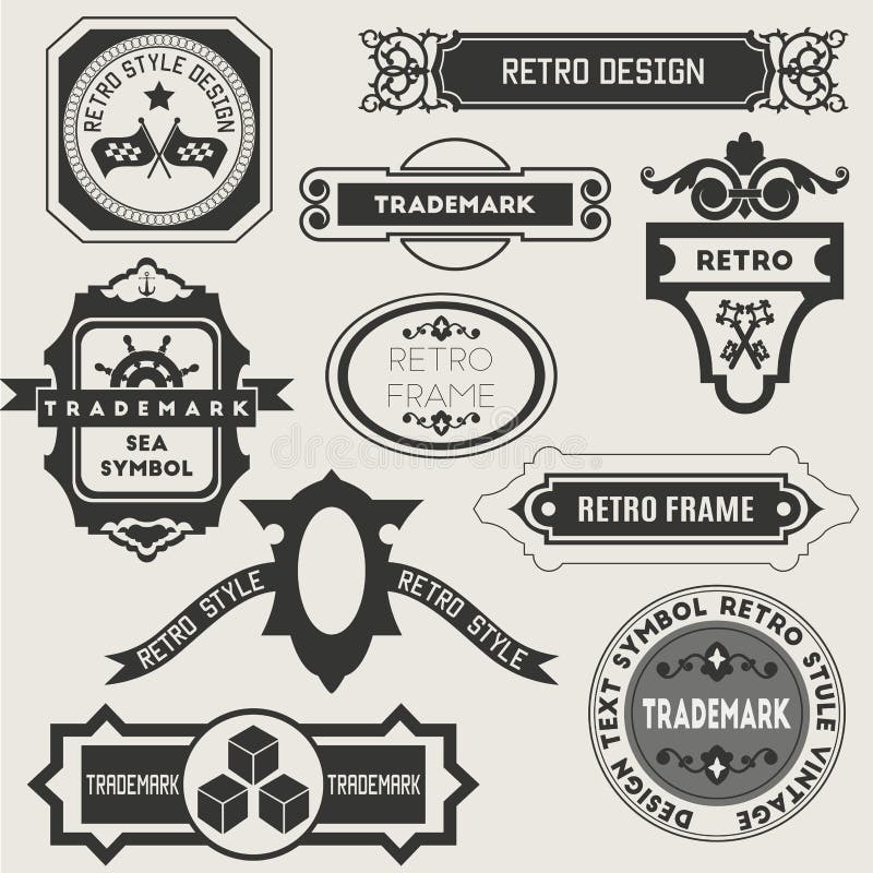 Retro Vintage Insignias or Logotypes Stock Vector - Illustration of ...