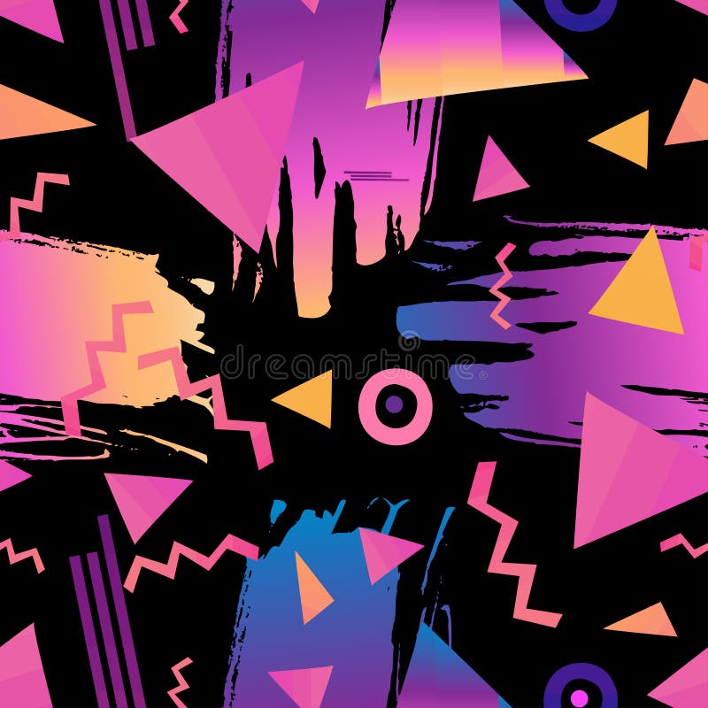 Retro-epoca anilor 80 sau 90, stil de modă abstract stock illustration