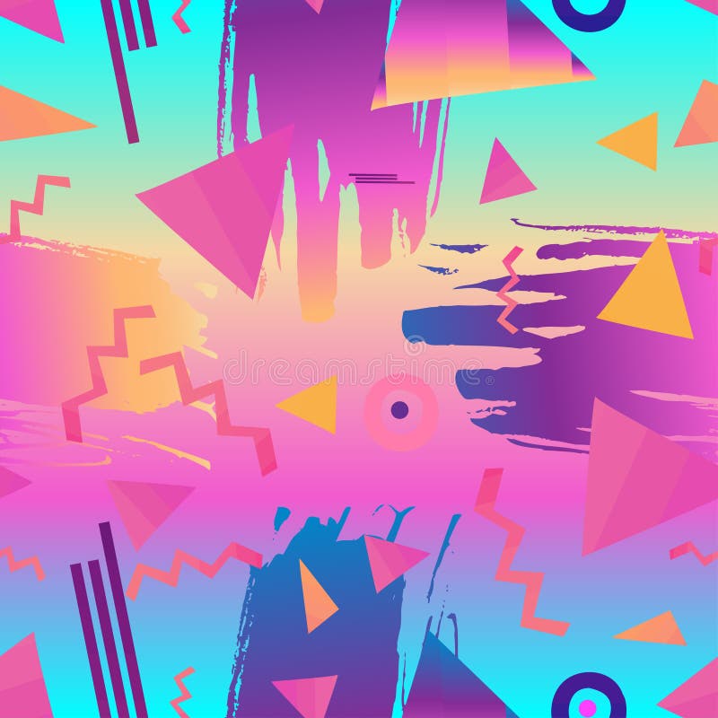 Retro-epoca anilor 80 sau 90, stil de modă abstract vector illustration