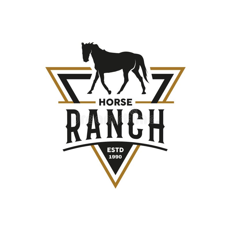 Retro Vintage Silhouette Horse Ranch Logo Design. Countryside Western ...