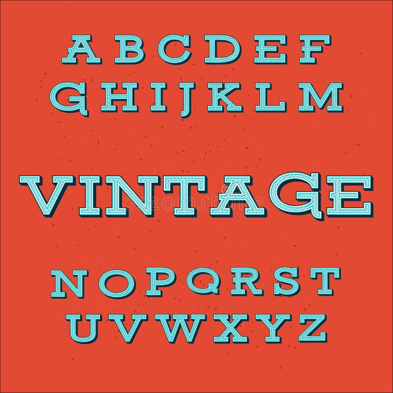 Retro Vintage Style Alphabet Font Stock Vector - Illustration of sign ...