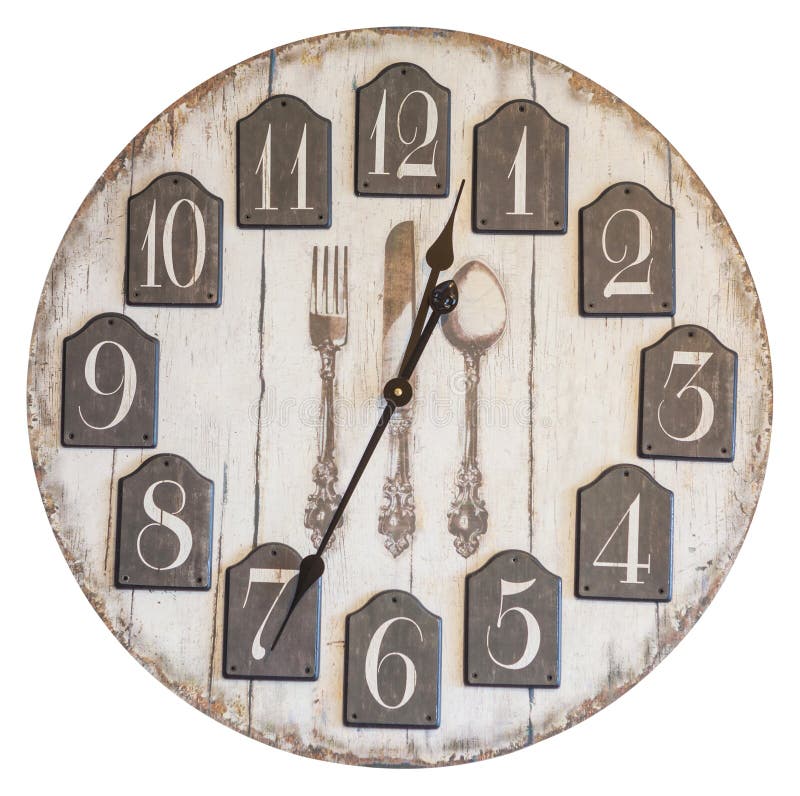 Retro vintage wall clock isolated