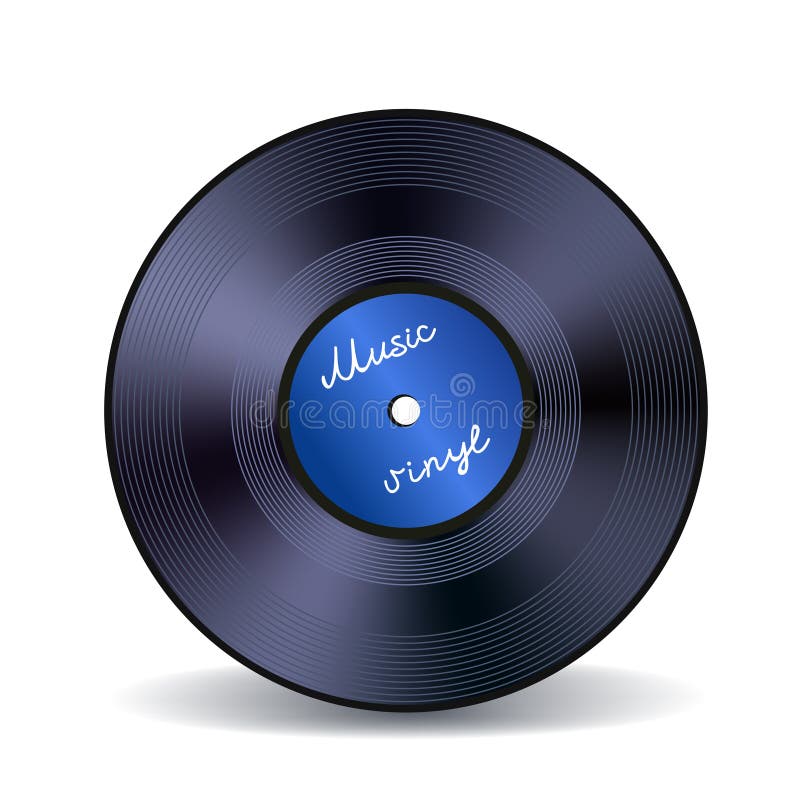 Retro vinyl muziek embleem royalty-vrije illustratie