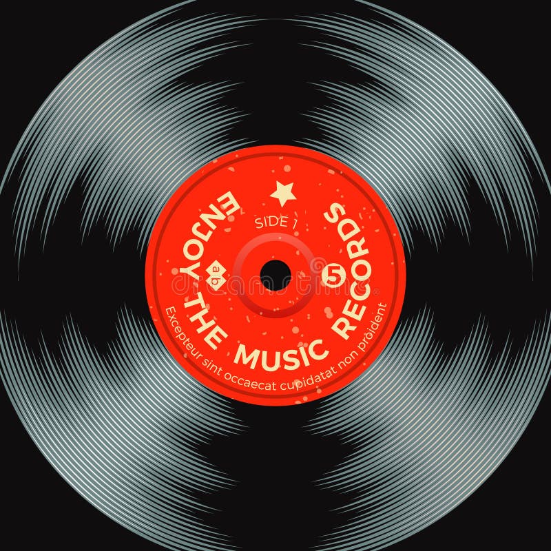 Retro vinyl platenposter royalty-vrije illustratie
