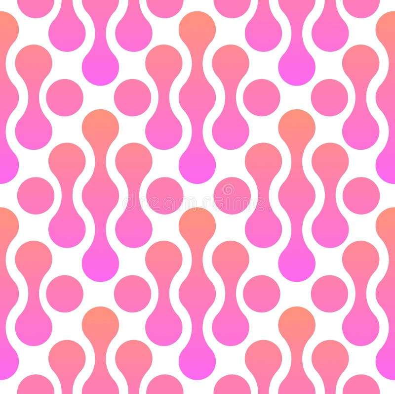 Retro Wavy Abstract Pink and Orange Pattern. vector illustration