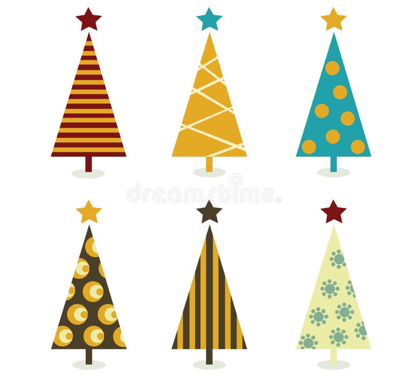 Retro- Weihnachtsbaumelemente vektor abbildung Retro- Weihnachtsbaumelemente vektor abbildung
