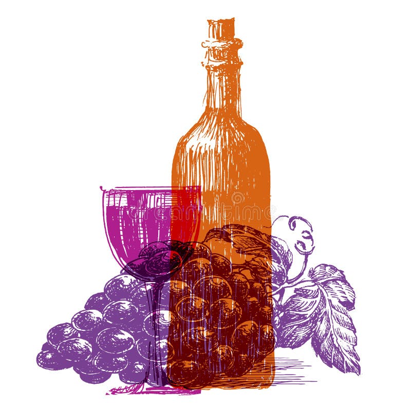 Retro Wine Vector Logo Design Template. Grape or Stock Vector ...
