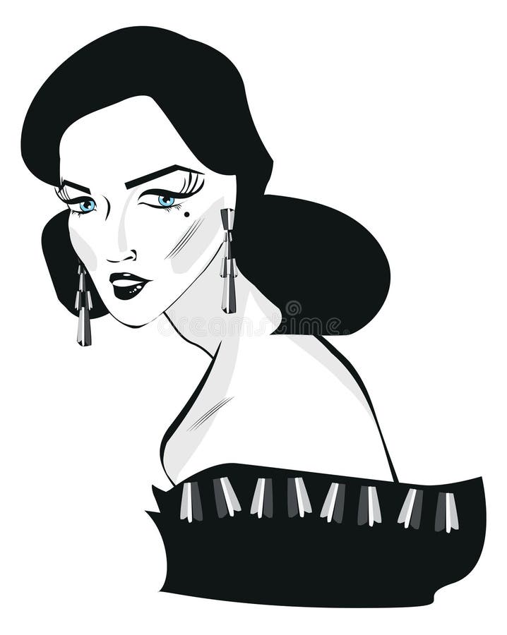Retro woman stock illustration. Illustration of caucasian - 12553062