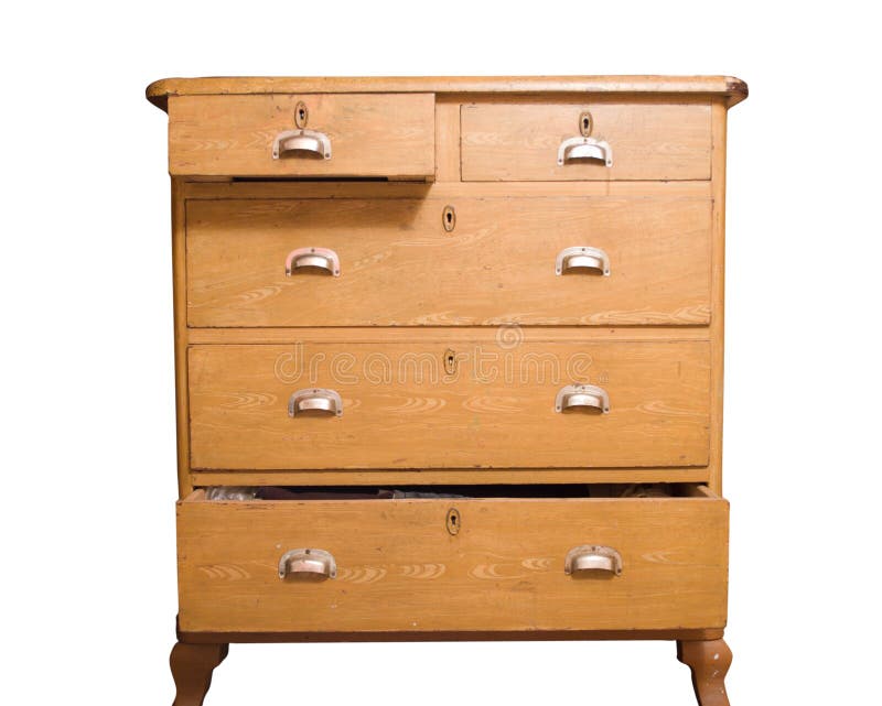 Retro wooden chest of drawers royalty free stock image