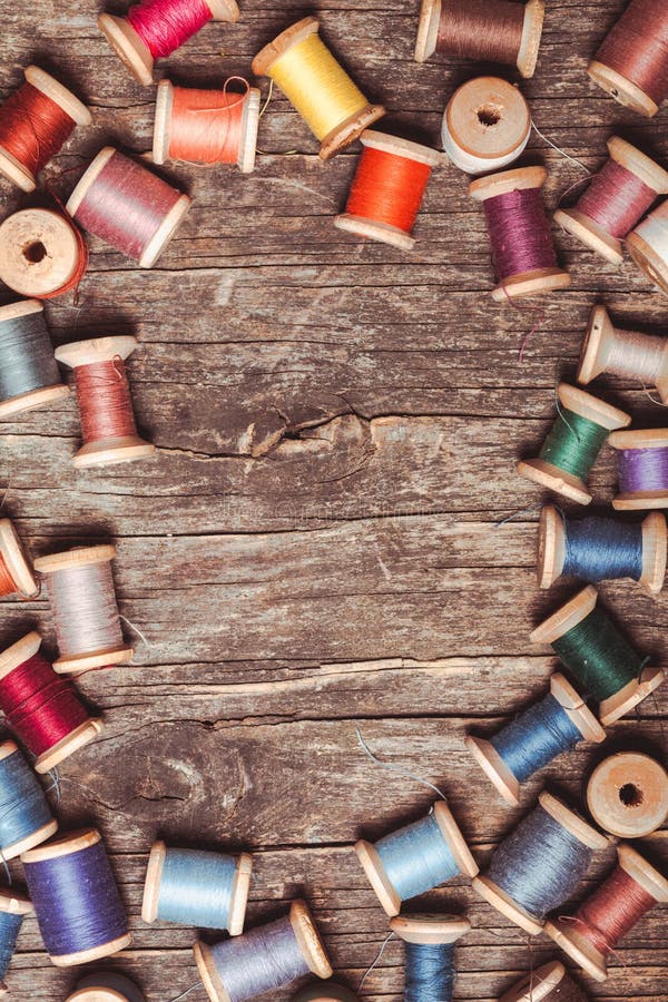 Retro wooden sewing spools stock image. Image of cotton - 54884593