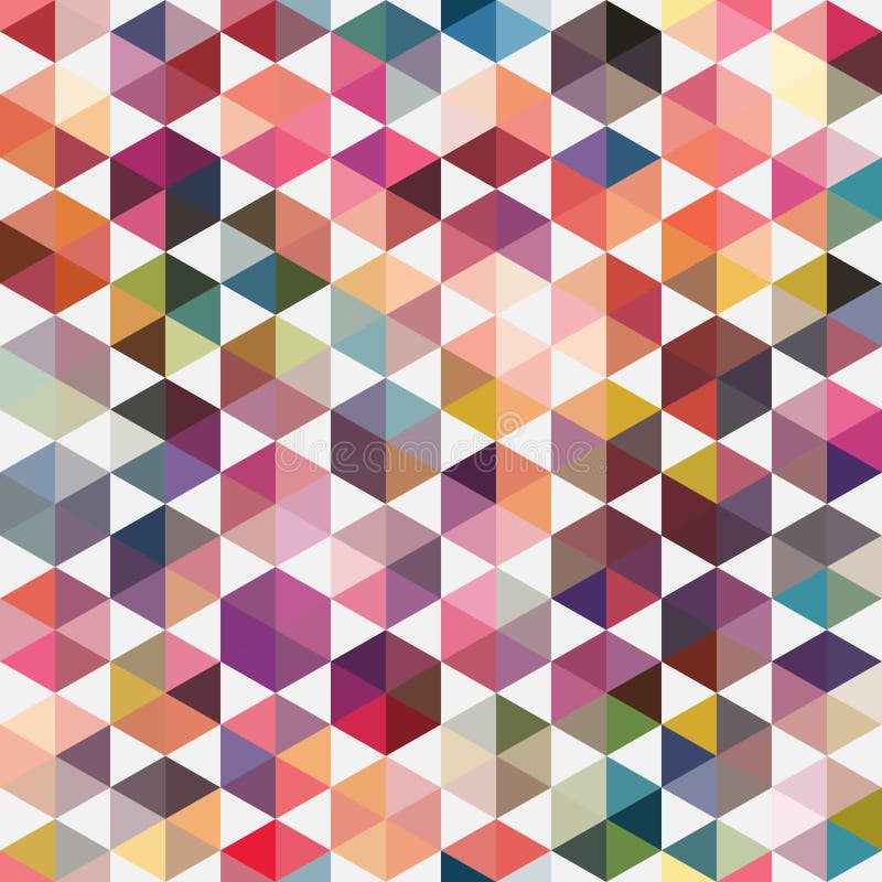 Retro wzór geometryczni kształty Trójbok mozaiki kolorowy plecy