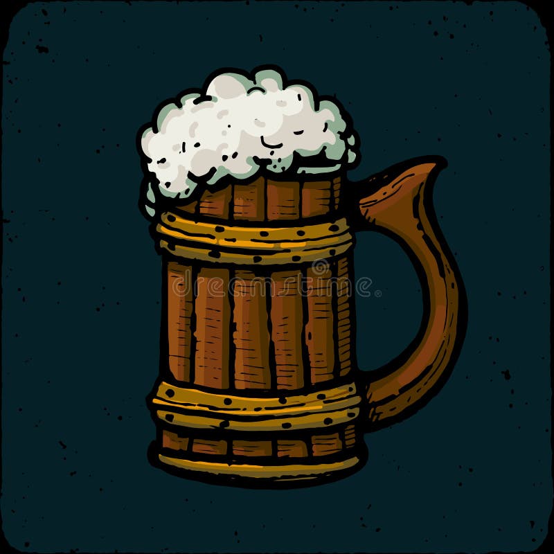 Retrostilbierkrug- oder -glasstich Lokale Brauerei lizenzfreie abbildung Retrostilbierkrug- oder -glasstich Lokale Brauerei lizenzfreie abbildung