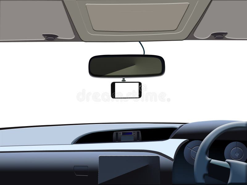 Retrovisor De Cámara De Coche Y Pantalla Táctil Digital Con Fondo Blanco.  Cámara Automática Para Grabar En Tiempo Real Durante Imagen de archivo -  Imagen de lifestyle, espejo: 231134413