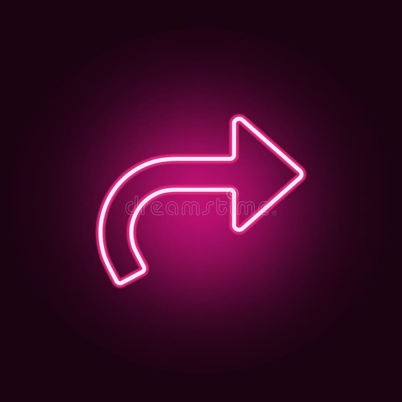 Return arrow neon icon. Elements of web set. Simple icon for websites, web design, mobile app, info graphics vector illustration