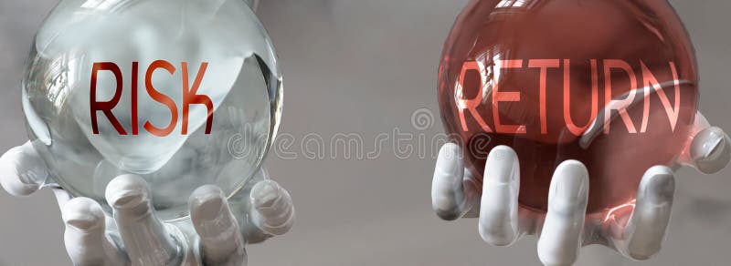 Risk and Return Staying in Balance - Pictured As a Metal Scale with