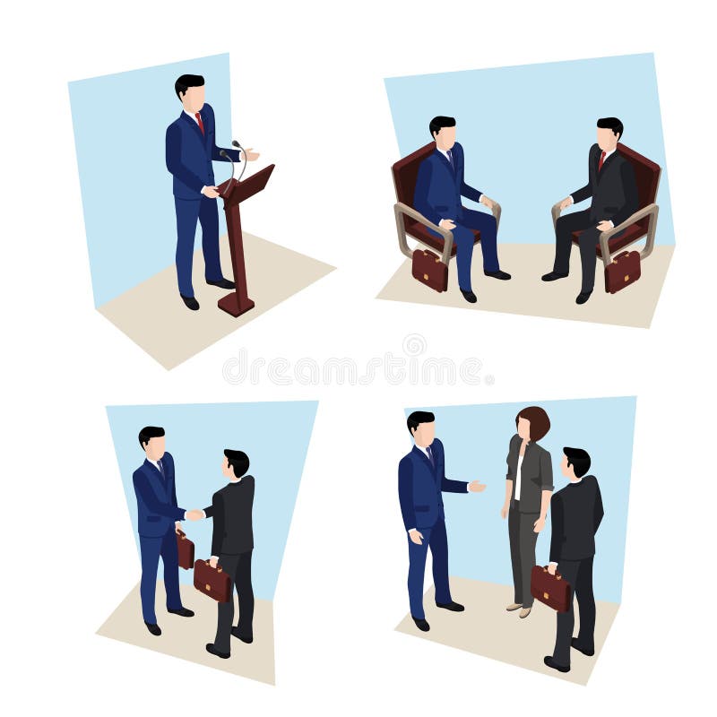 Reunião de negócios, pessoa em ternos de negócio ilustração stock Reunião de negócios, pessoa em ternos de negócio ilustração stock