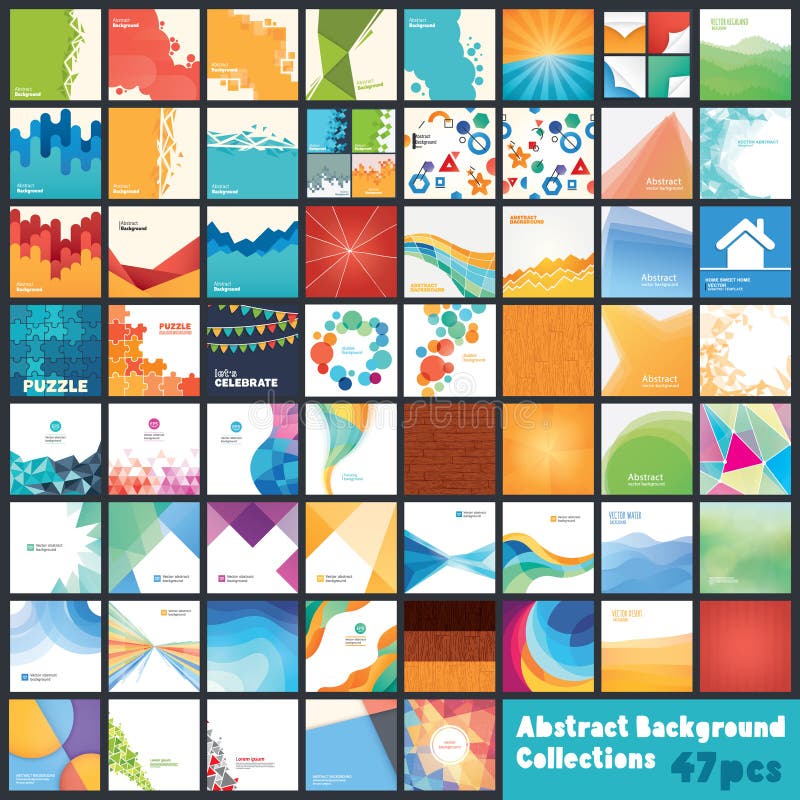 Reusachtige inzameling van vector abstracte achtergronden stock illustratie