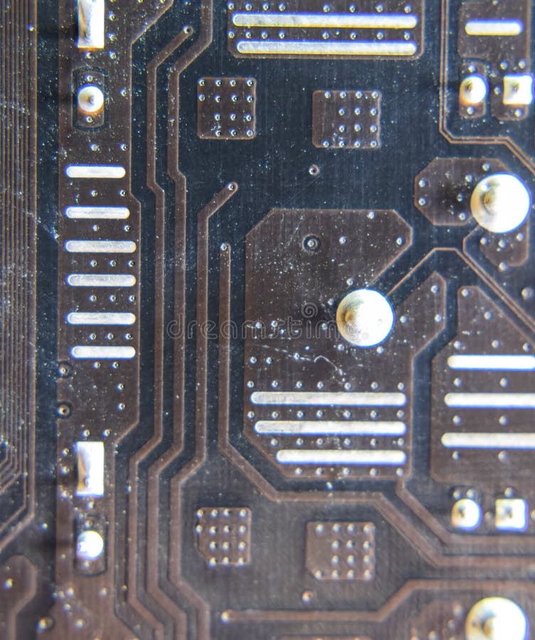 The Reverse Side of the Microboard. Contacts Solder. Soldered Parts