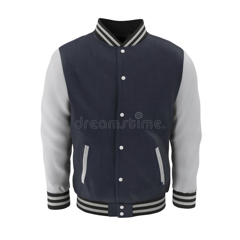 Casaco de baseball sobre fundo branco. Vista frontal. Ilustração 3D ilustração stock