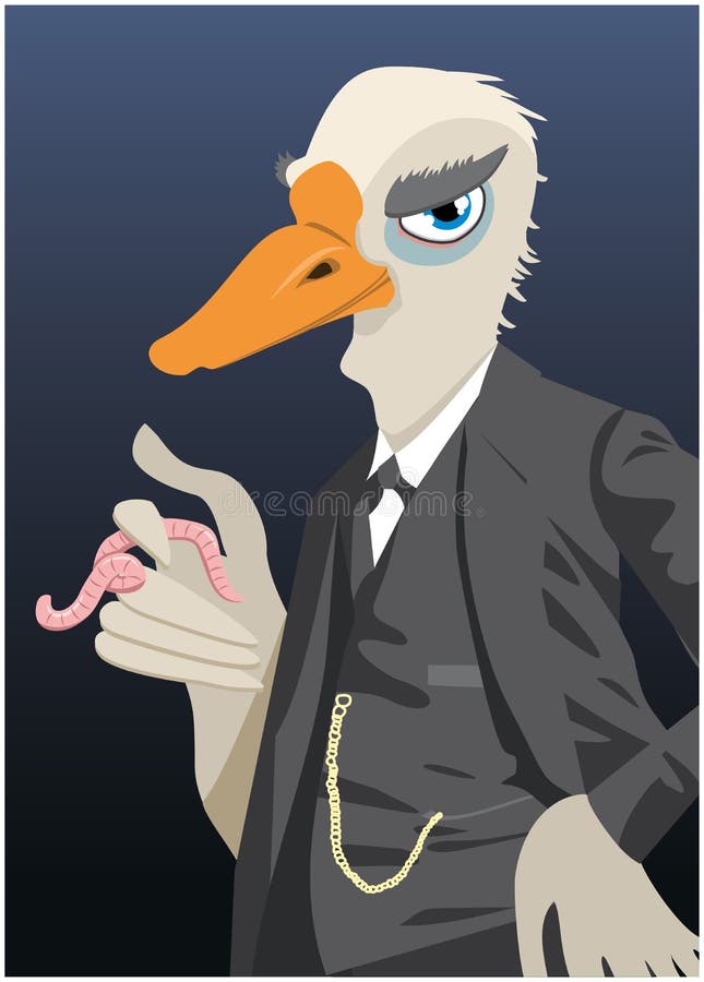 Revestimento do ganso como uma caricatura ilustração royalty free Revestimento do ganso como uma caricatura ilustração royalty free