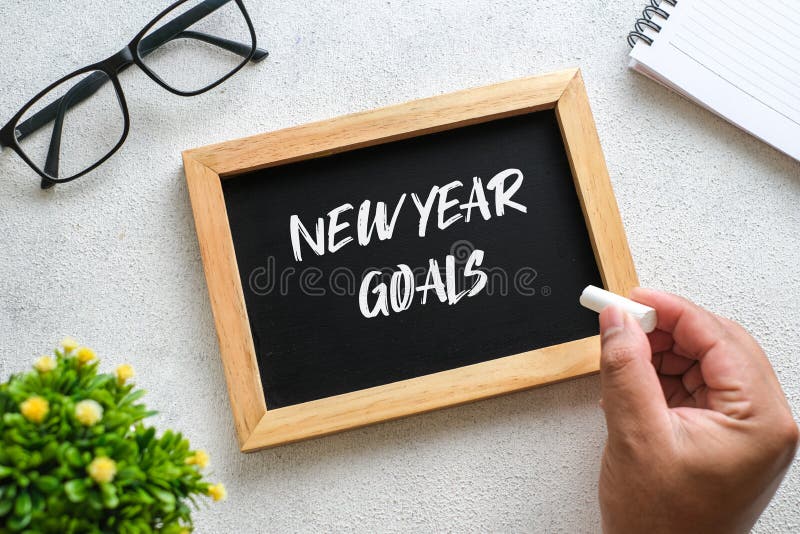 Writing and Preparing for New Year 2022 Resolutions Stock Photo - Image ...