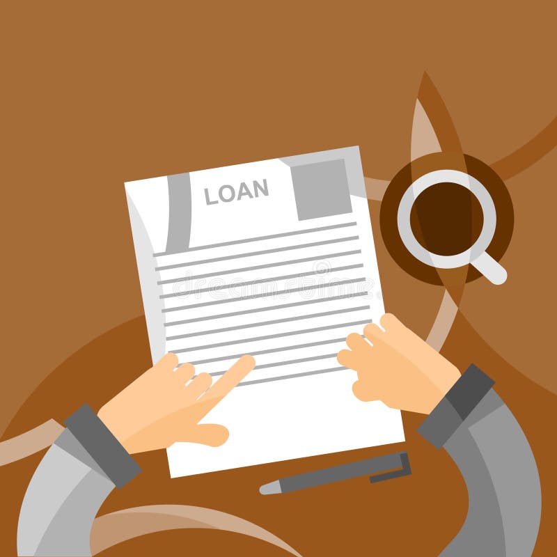 Reviewing loan application form concept in flat style vector illustration