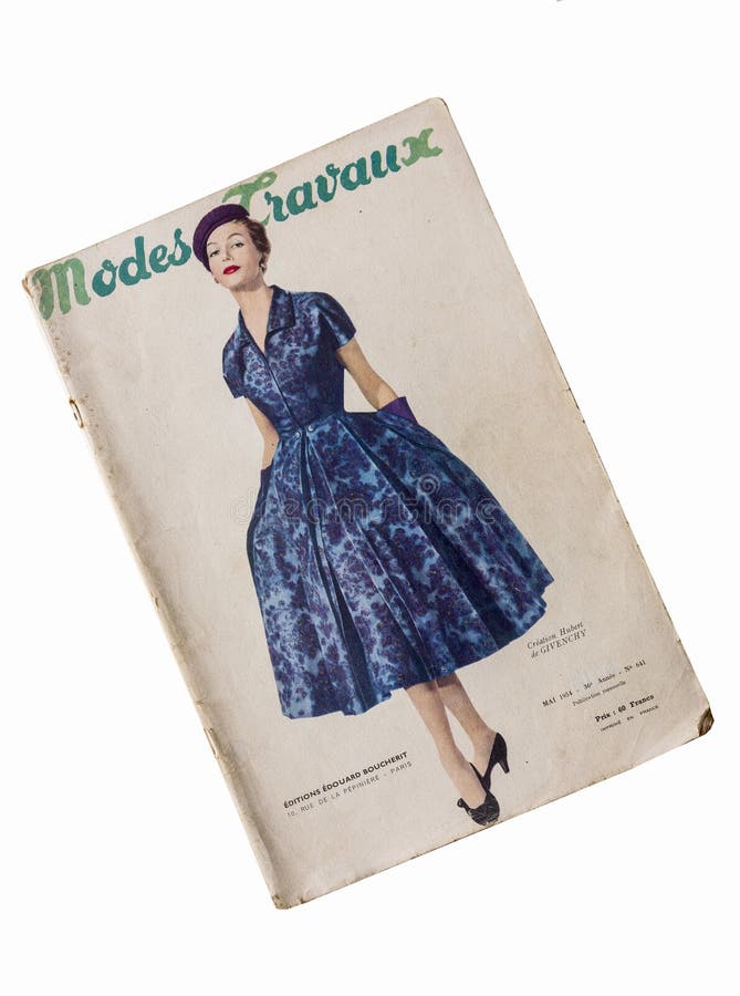 Revista de moda francesa vieja imagen de archivo Revista de moda francesa vieja imagen de archivo