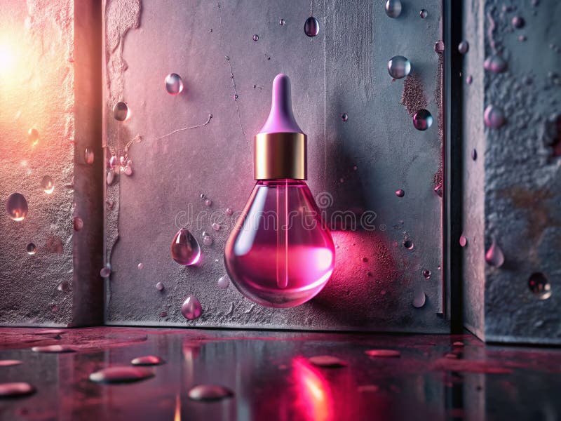 Revitalisierung Ihrer Haut mit einem Burst aus rosa Kollagen Serum Eine 3D-Kosmetikanzeige, die die Radianz von vektor abbildung