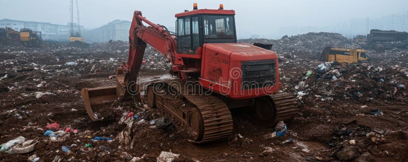 Revolutionizing Waste Management Explore AI-driven sorting technology maximizing efficiency in industrial waste processing Witness stock illustration