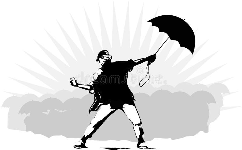 RevolutionParaply-revolution Hong Kong royaltyfri illustrationer