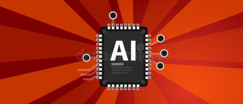 Revoluția artificială a industriei serviciilor de informații cu ajutorul tehnologiei electronice cu cip vector illustration
