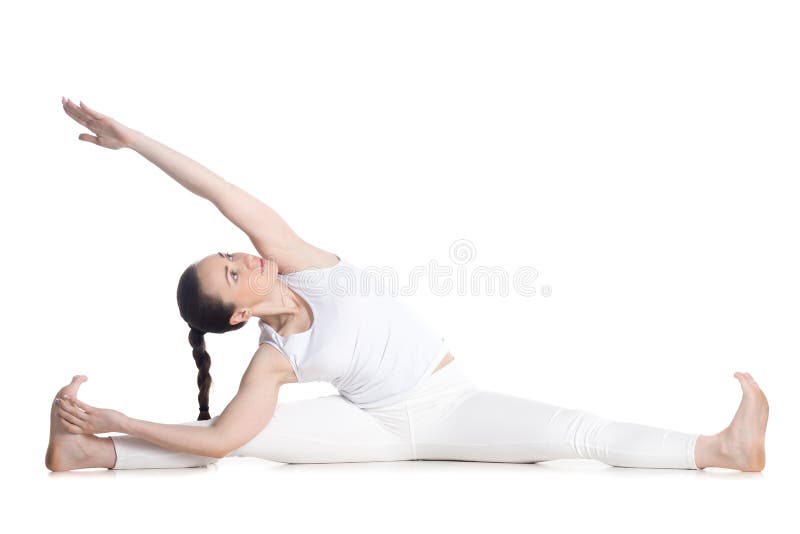 Revolved Seated Angle Pose stock image Revolved Seated Angle Pose stock image
