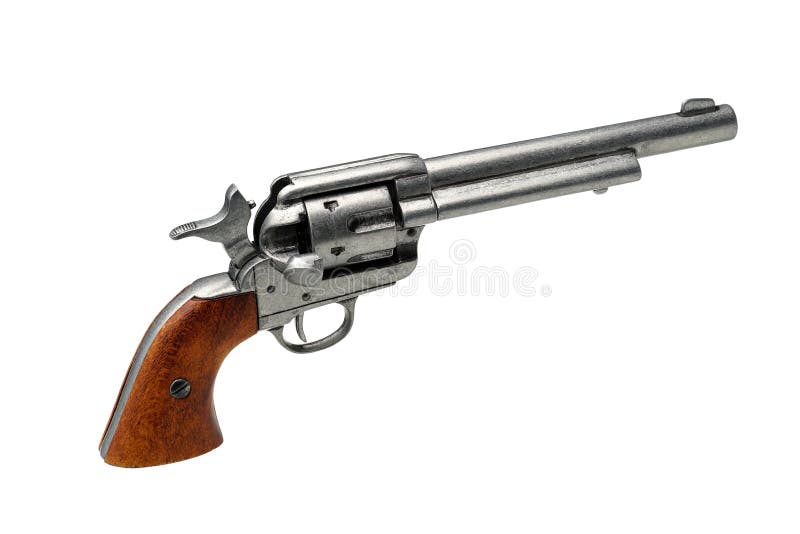 Revolver pistol isolated stock images