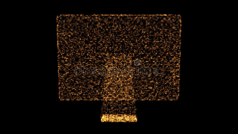 Revolving computer monitor in orange royalty free illustration