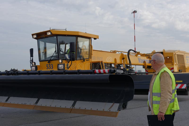 St. Petersburg, Russia - September 24, 2015: Snow removal vehicle Vammas PSB 5500 during the annual review of equipment in the Pulkovo airport. The review is held in order to prepare to winter. St. Petersburg, Russia - September 24, 2015: Snow removal vehicle Vammas PSB 5500 during the annual review of equipment in the Pulkovo airport. The review is held in order to prepare to winter