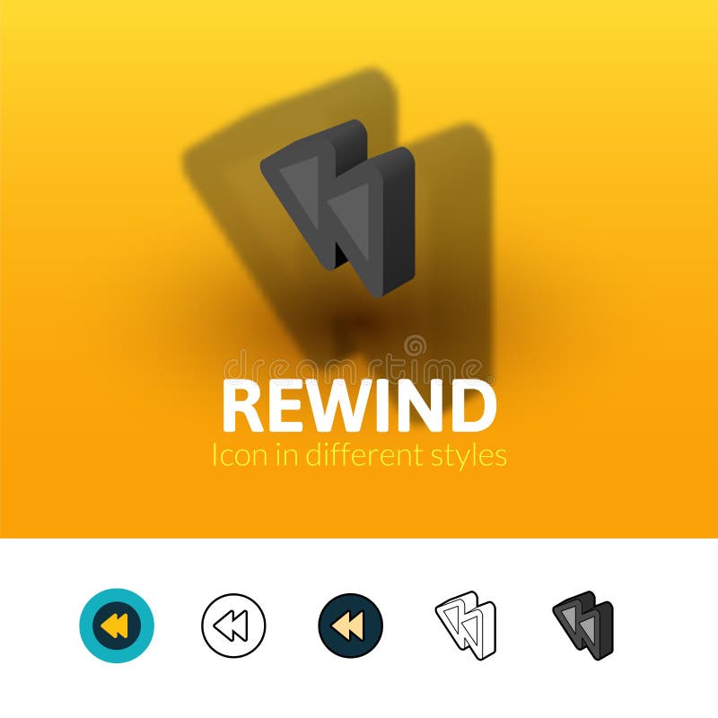 Rewind ikona w różnym stylu royalty ilustracja Rewind ikona w różnym stylu royalty ilustracja