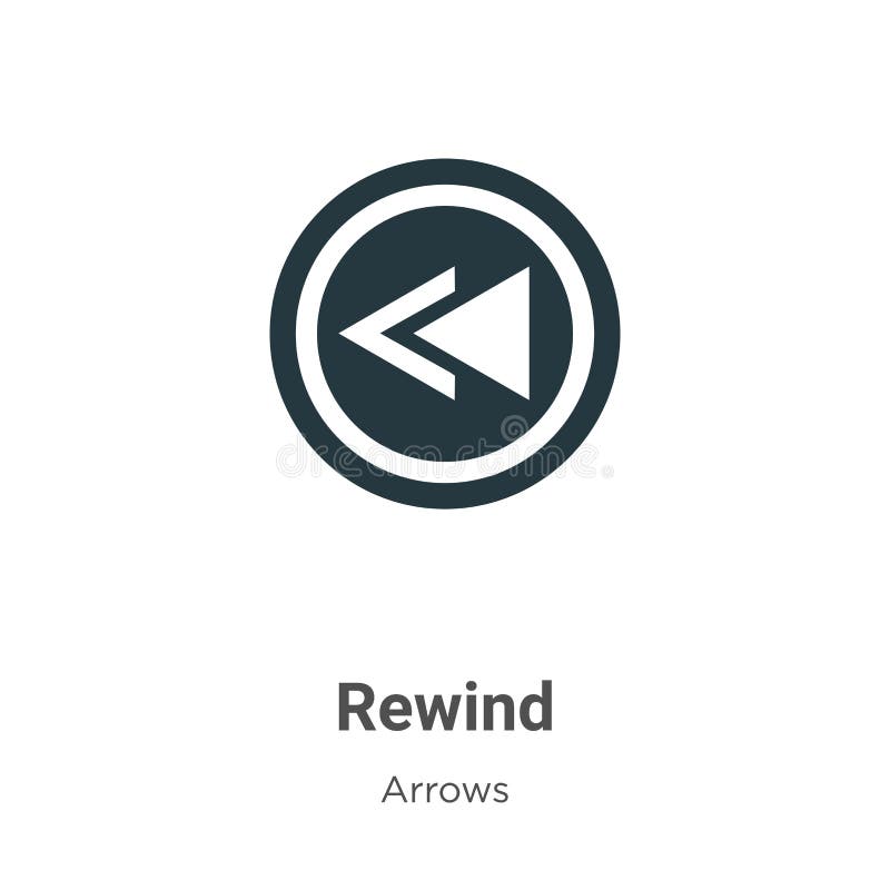 Rewind vector icon on white background. Flat vector rewind icon symbol sign from modern arrows collection for mobile concept and