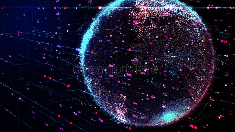 Rewolucjonistka i błękitna planety ziemia wiruje w globalnej futurystycznej cyber sieci royalty ilustracja Rewolucjonistka i błękitna planety ziemia wiruje w globalnej futurystycznej cyber sieci royalty ilustracja