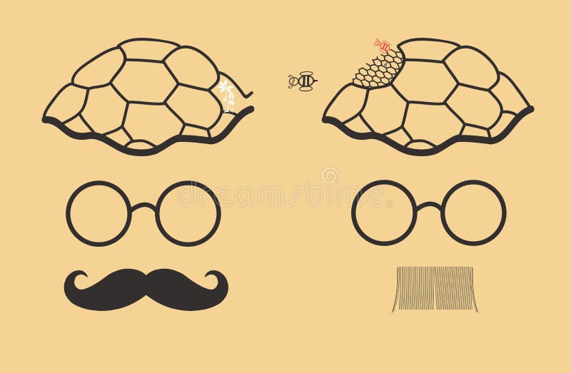 Rewolwerowów bracia miodowego biznes w jego tortoise głowie ilustracji Rewolwerowów bracia miodowego biznes w jego tortoise głowie ilustracji